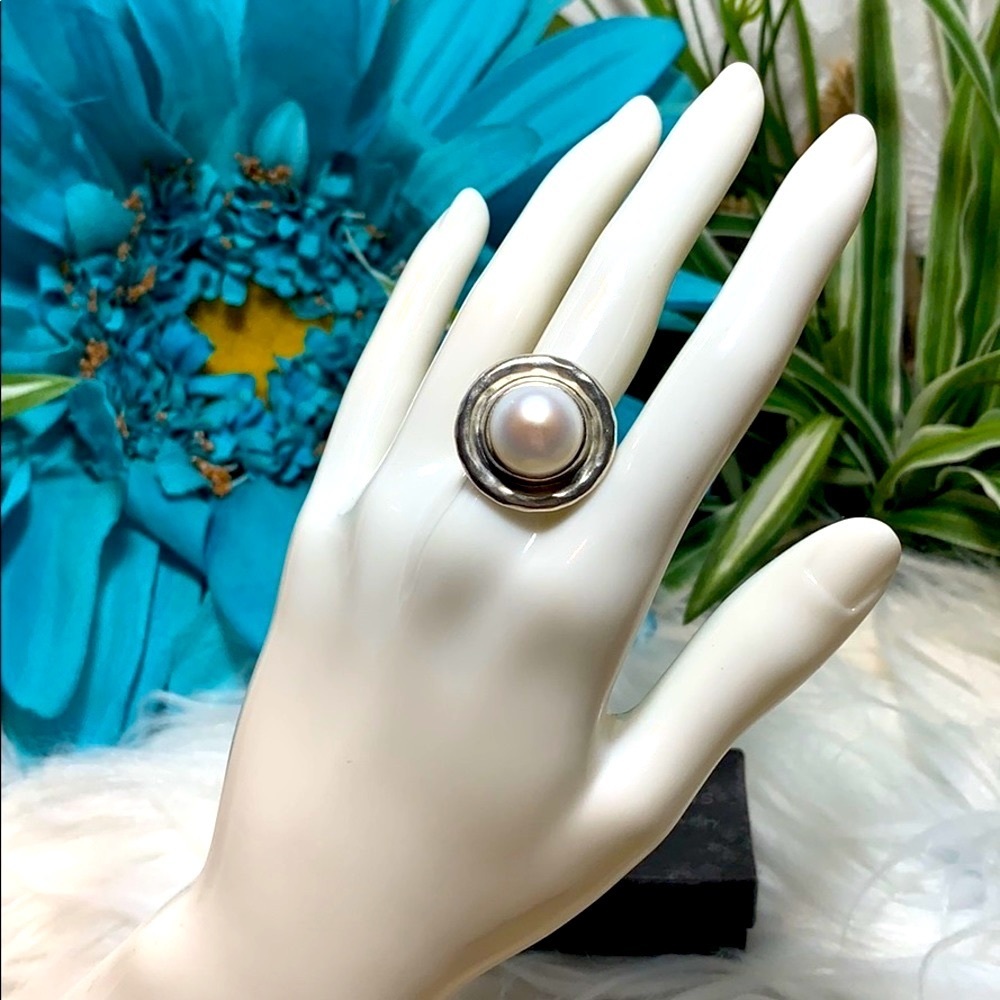 Silpada ring pearl 925 silver 6 wedding formals - Picture 1 of 10